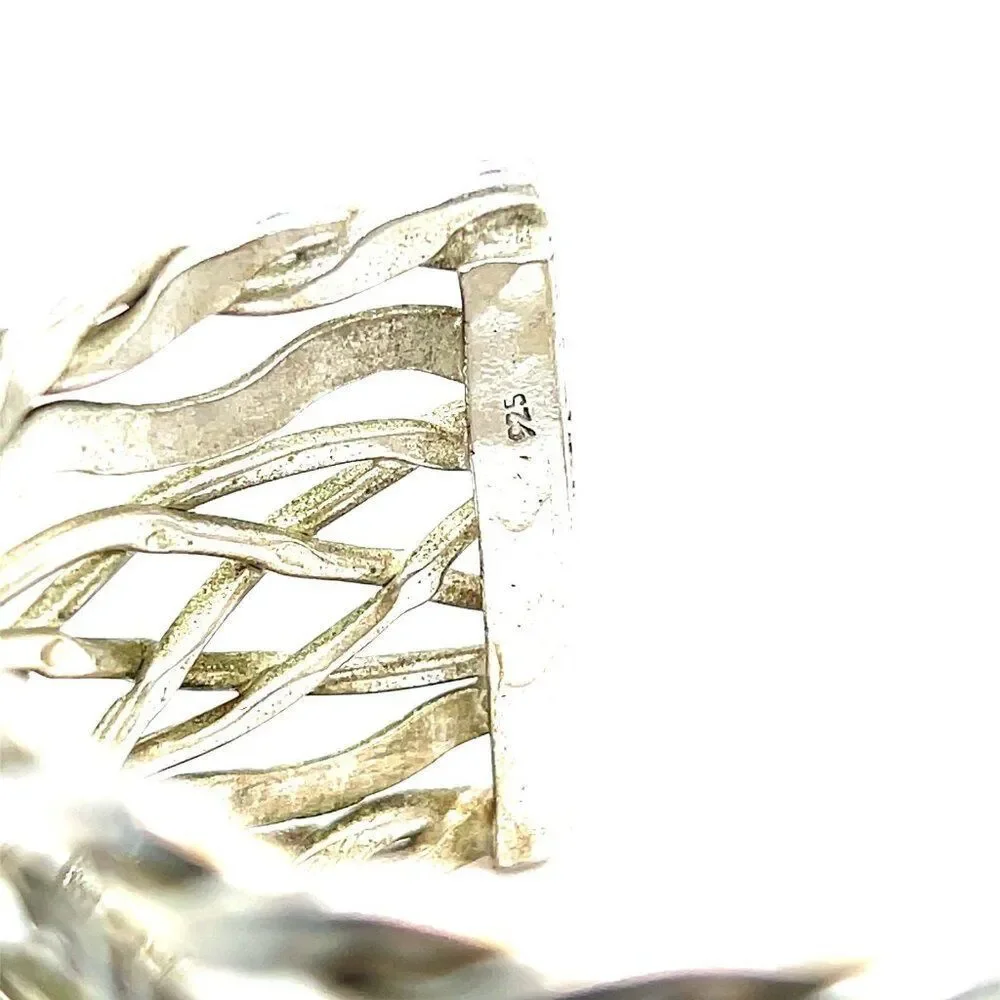 Thick Silver 925 Basket Braid‎ Design Cuff